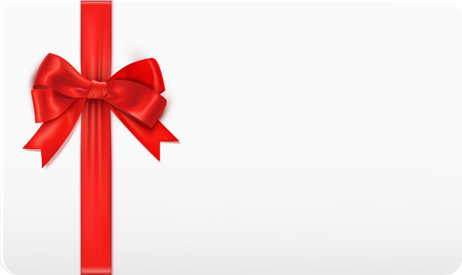 Gift card with red bow