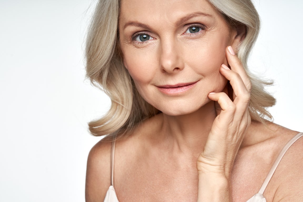 Closeup Portrait of a Middle-Aged Woman